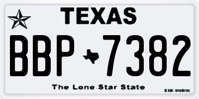 TX license plate BBP7382