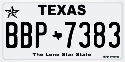 TX license plate BBP7383