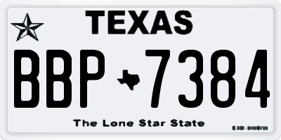 TX license plate BBP7384