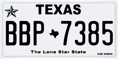 TX license plate BBP7385