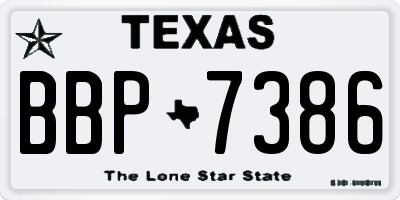 TX license plate BBP7386