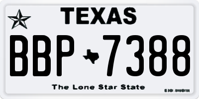 TX license plate BBP7388