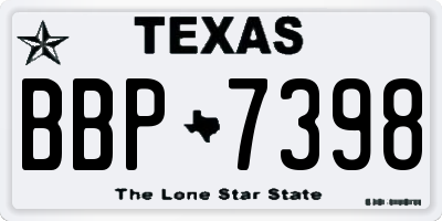 TX license plate BBP7398