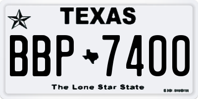 TX license plate BBP7400