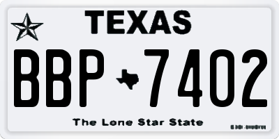 TX license plate BBP7402