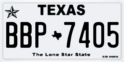 TX license plate BBP7405