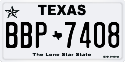 TX license plate BBP7408
