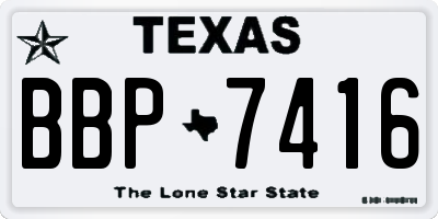 TX license plate BBP7416