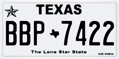 TX license plate BBP7422