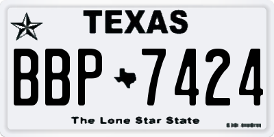 TX license plate BBP7424