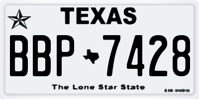 TX license plate BBP7428