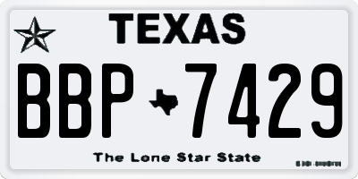 TX license plate BBP7429