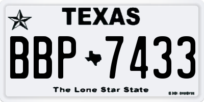 TX license plate BBP7433