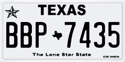 TX license plate BBP7435