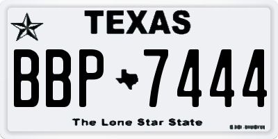 TX license plate BBP7444