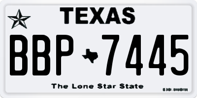 TX license plate BBP7445