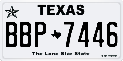 TX license plate BBP7446