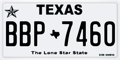TX license plate BBP7460