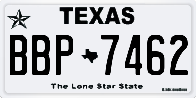 TX license plate BBP7462