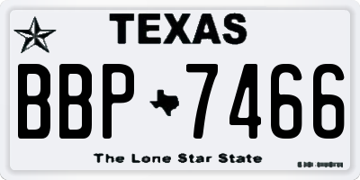 TX license plate BBP7466