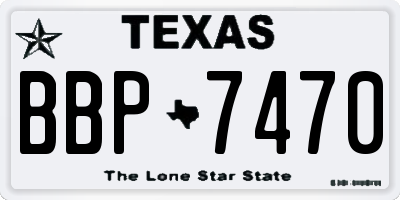 TX license plate BBP7470