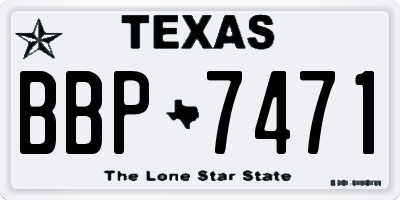 TX license plate BBP7471