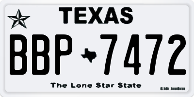 TX license plate BBP7472