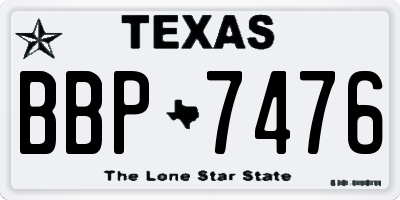 TX license plate BBP7476