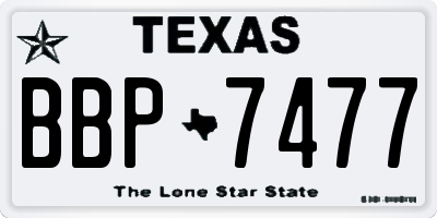 TX license plate BBP7477