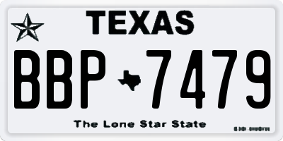 TX license plate BBP7479