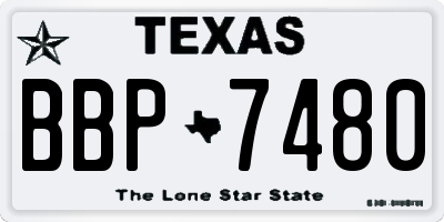 TX license plate BBP7480
