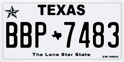 TX license plate BBP7483