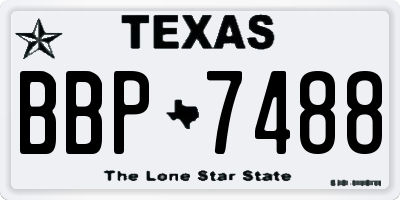 TX license plate BBP7488