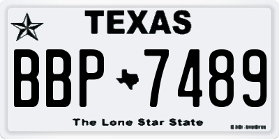TX license plate BBP7489