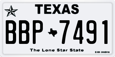 TX license plate BBP7491