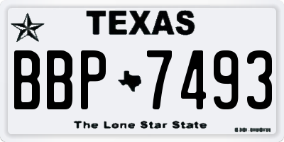 TX license plate BBP7493
