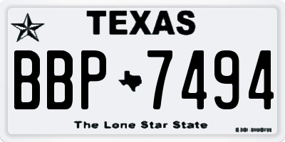 TX license plate BBP7494