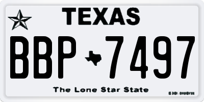 TX license plate BBP7497