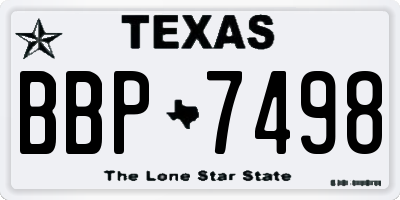 TX license plate BBP7498