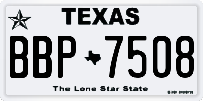 TX license plate BBP7508