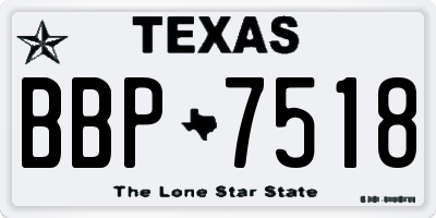 TX license plate BBP7518