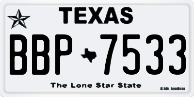 TX license plate BBP7533