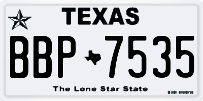 TX license plate BBP7535