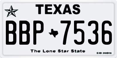 TX license plate BBP7536