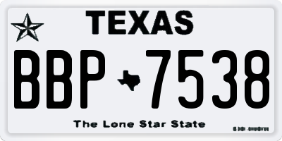 TX license plate BBP7538