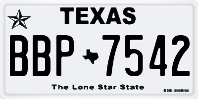 TX license plate BBP7542