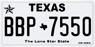 TX license plate BBP7550