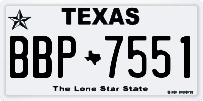 TX license plate BBP7551