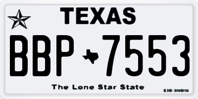 TX license plate BBP7553