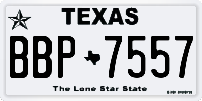 TX license plate BBP7557